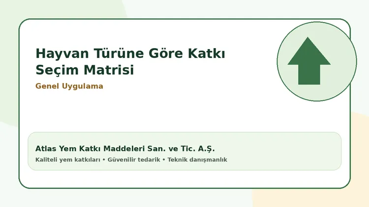 Hayvan türüne göre katkı seçim matrisi